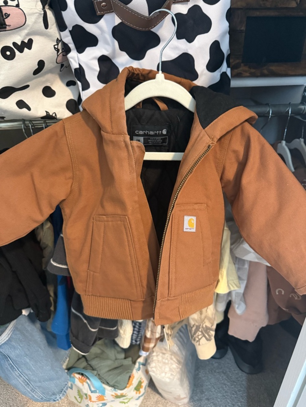 Carhartt Tan Kids Hooded Canvas Jacket